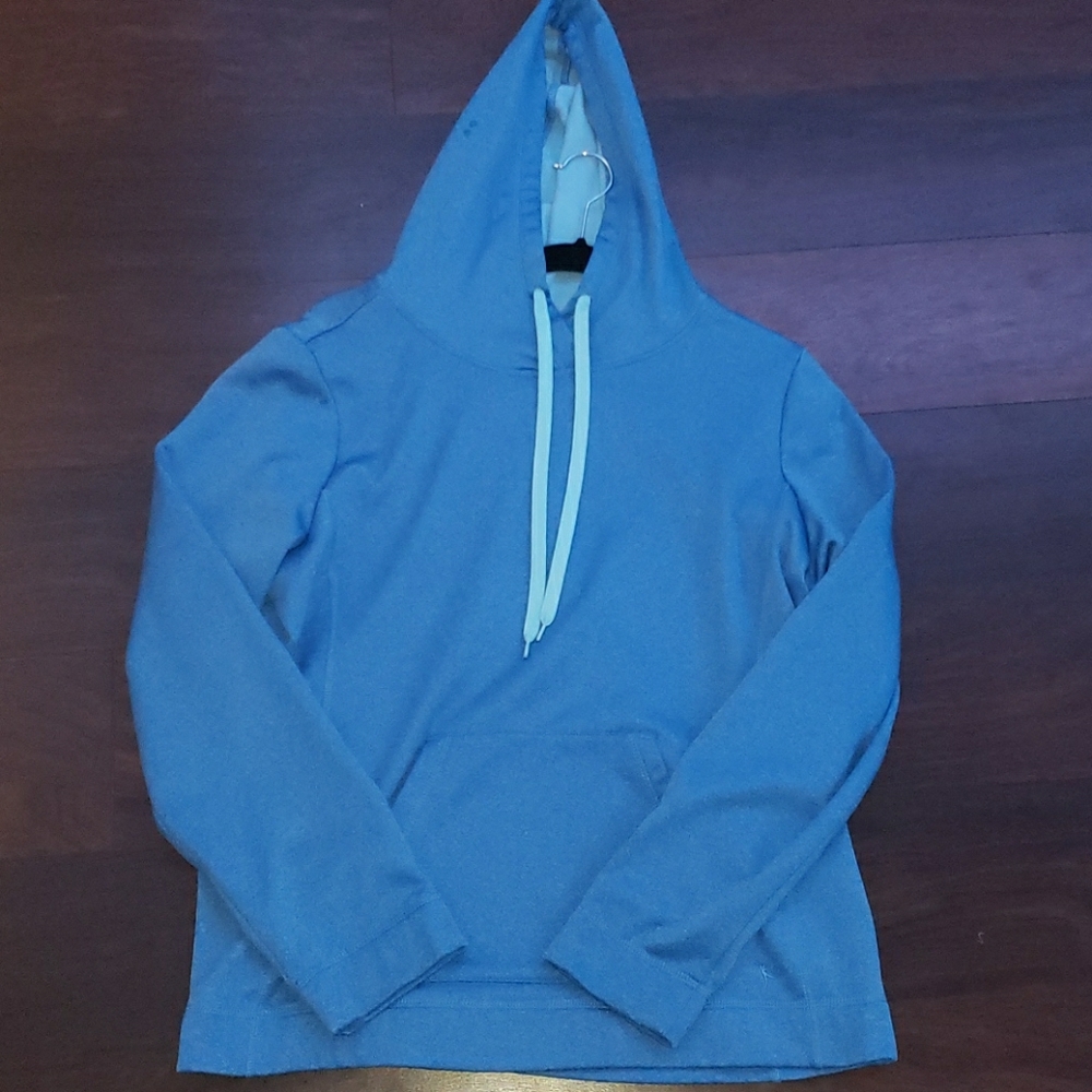 A blue hoodie